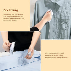 Portable Mini Electric Iron Dual-Voltage Non-Steam Travel Dry Iron 100-240V