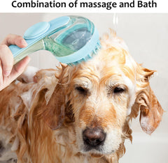(6 Pcs) Pet Grooming Bath Massage Brush with Soap and Shampoo Dispenser Soft Silicone Bristle for Long Short Haired Dogs Cats Shower
