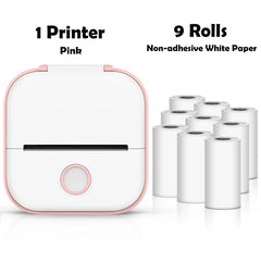 T02 Mini Thermal Printer Wireless Mini Pocket Printer, Adhesive Sticker Printer for DIY, Journal, Student Birthday Gift