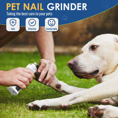 Dog Nail Grinder, Pet Nail Trimmer for Dog Cat with Lights, Low Vibration, LCD Display, Quiet 3 Speeds Electric Pet Nail Polisher, Clipper Grooming Tool for All Breed, White
