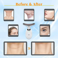 Microcurrent Face Neck Lifting Massager LED Photon Therapy Skin Tighten Massage Reduce Double Chin anti Wrinkle Beauty Device