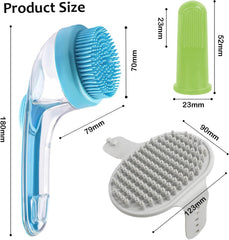 (6 Pcs) Pet Grooming Bath Massage Brush with Soap and Shampoo Dispenser Soft Silicone Bristle for Long Short Haired Dogs Cats Shower