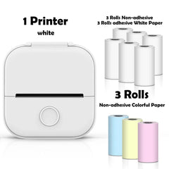 T02 Mini Thermal Printer Wireless Mini Pocket Printer, Adhesive Sticker Printer for DIY, Journal, Student Birthday Gift