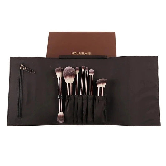 Hourglass Vegan Travel Brush Set - 7 Brushes with Vegan Leather Roll