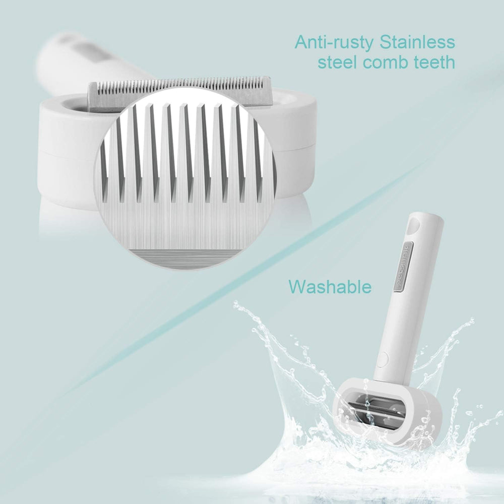 Deshedding Dogs Brush Grooming Tool Safe Retractable Anti-Rusty Stainless Steel Comb Teeth without Hurting Remove Loose Hair and Tangled Hair Dog Brush for Long Coat Dogs