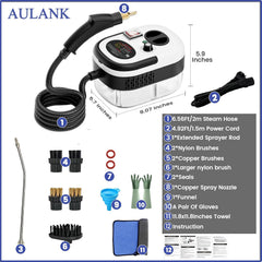 2500W Handheld Steam Cleaner,Portable Car Steamer for Auto Detailing,High-Temperature and Pressure Steam Cleaner for Home, Steam Cleaning Machine for Furniture,Kitchen,Grout,Floor,Tile (03-White)
