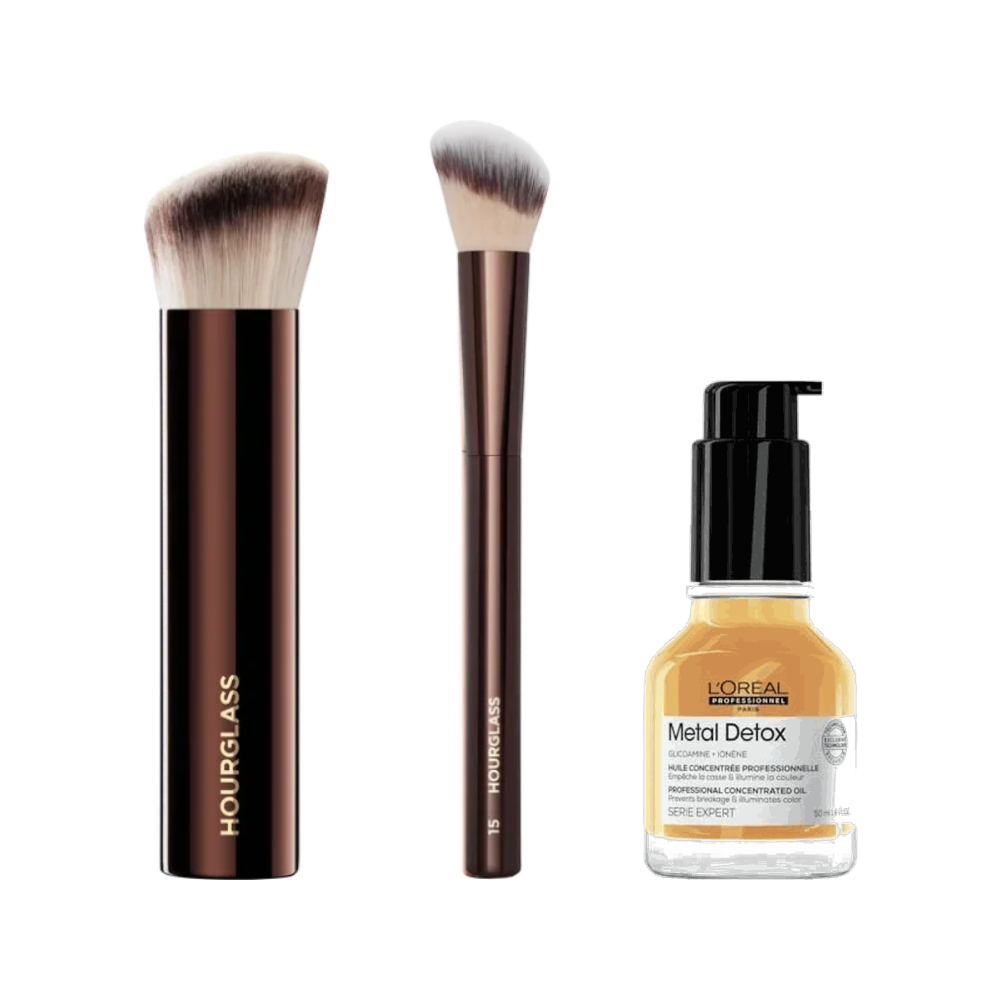 The Get Ready Set - Hourglass Brush Duo + L'Oreal Metal Detox Hair Oil