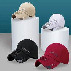 Cap with Fan Summer USB Charging Cooling Fan Baseball Cap Outdoor Golf Sunscreen 2 Speed Adjustable Peaked Hat Hiking Cap Fan