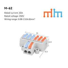 10/30/50 PCS Mini Fast Wiring Cable Connectors Universal Compact Splitter Electrical Conductors Push-In Home Terminal Block