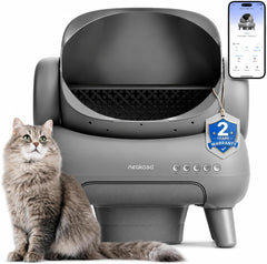 M1 plus Open-Top Self-Cleaning Cat Litter Box, Automatic Cat Litter Box with APP Control, Odor-Free Waste Disposal Includes Trash Bags