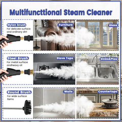2500W Handheld Steam Cleaner,Portable Car Steamer for Auto Detailing,High-Temperature and Pressure Steam Cleaner for Home, Steam Cleaning Machine for Furniture,Kitchen,Grout,Floor,Tile (03-White)