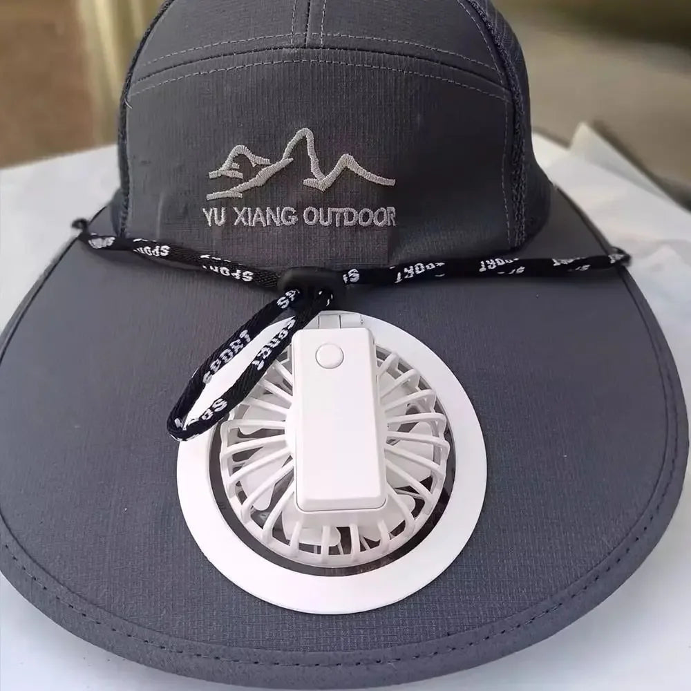 Cap with Fan Summer USB Charging Cooling Fan Baseball Cap Outdoor Golf Sunscreen 2 Speed Adjustable Peaked Hat Hiking Cap Fan