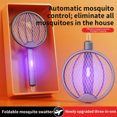 Foldable Electric Mosquito Swatter 3-In-1 Electric Mosquito Killer Anti-Mosquito Lamp Rechargeable Wall-Mounted Mosquito Swatter