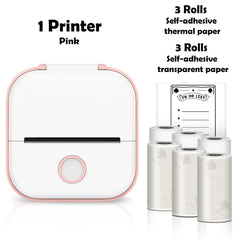 T02 Mini Thermal Printer Wireless Mini Pocket Printer, Adhesive Sticker Printer for DIY, Journal, Student Birthday Gift