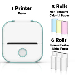 T02 Mini Thermal Printer Wireless Mini Pocket Printer, Adhesive Sticker Printer for DIY, Journal, Student Birthday Gift