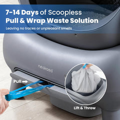 M1 plus Open-Top Self-Cleaning Cat Litter Box, Automatic Cat Litter Box with APP Control, Odor-Free Waste Disposal Includes Trash Bags