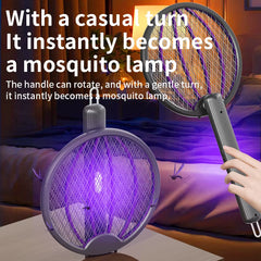 Foldable Electric Mosquito Swatter 3-In-1 Electric Mosquito Killer Anti-Mosquito Lamp Rechargeable Wall-Mounted Mosquito Swatter