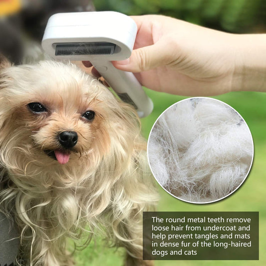 Deshedding Dogs Brush Grooming Tool Safe Retractable Anti-Rusty Stainless Steel Comb Teeth without Hurting Remove Loose Hair and Tangled Hair Dog Brush for Long Coat Dogs