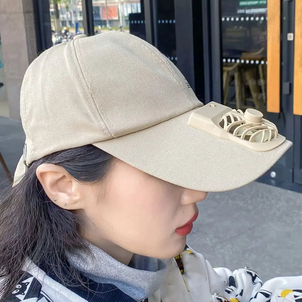 Cap with Fan Summer USB Charging Cooling Fan Baseball Cap Outdoor Golf Sunscreen 2 Speed Adjustable Peaked Hat Hiking Cap Fan
