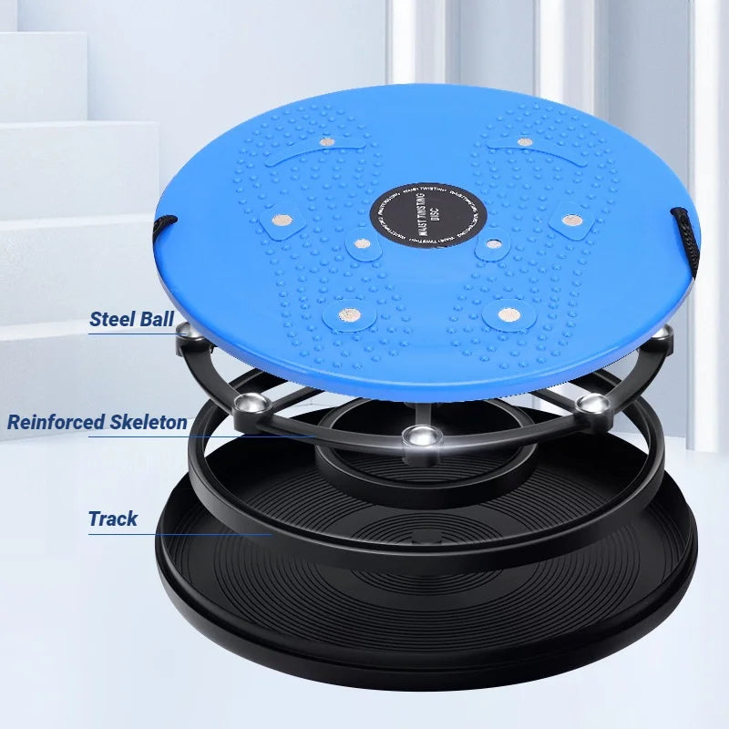 Waist Twisting Disc Magnet Foot Massage Slimming Large Area Granular Protrusions Pedal Board with Rope Fitness Balance