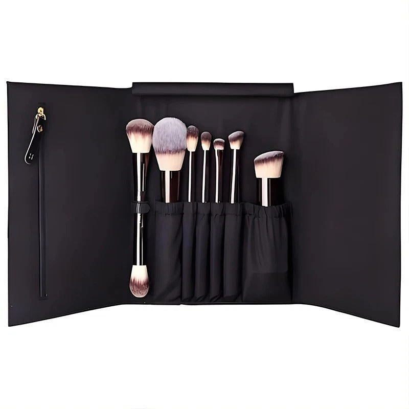 Hourglass Vegan Travel Brush Set - 7 Brushes with Vegan Leather Roll