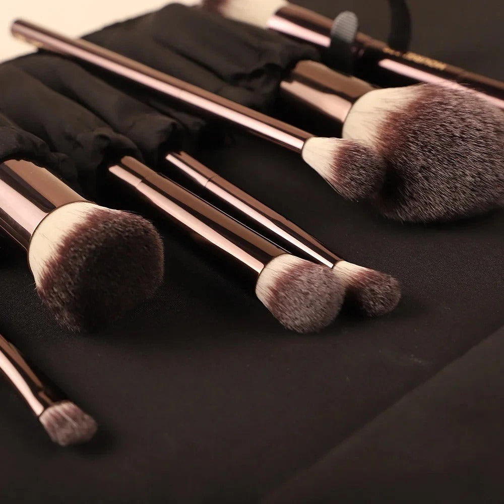Hourglass Vegan Travel Brush Set - 7 Brushes with Vegan Leather Roll