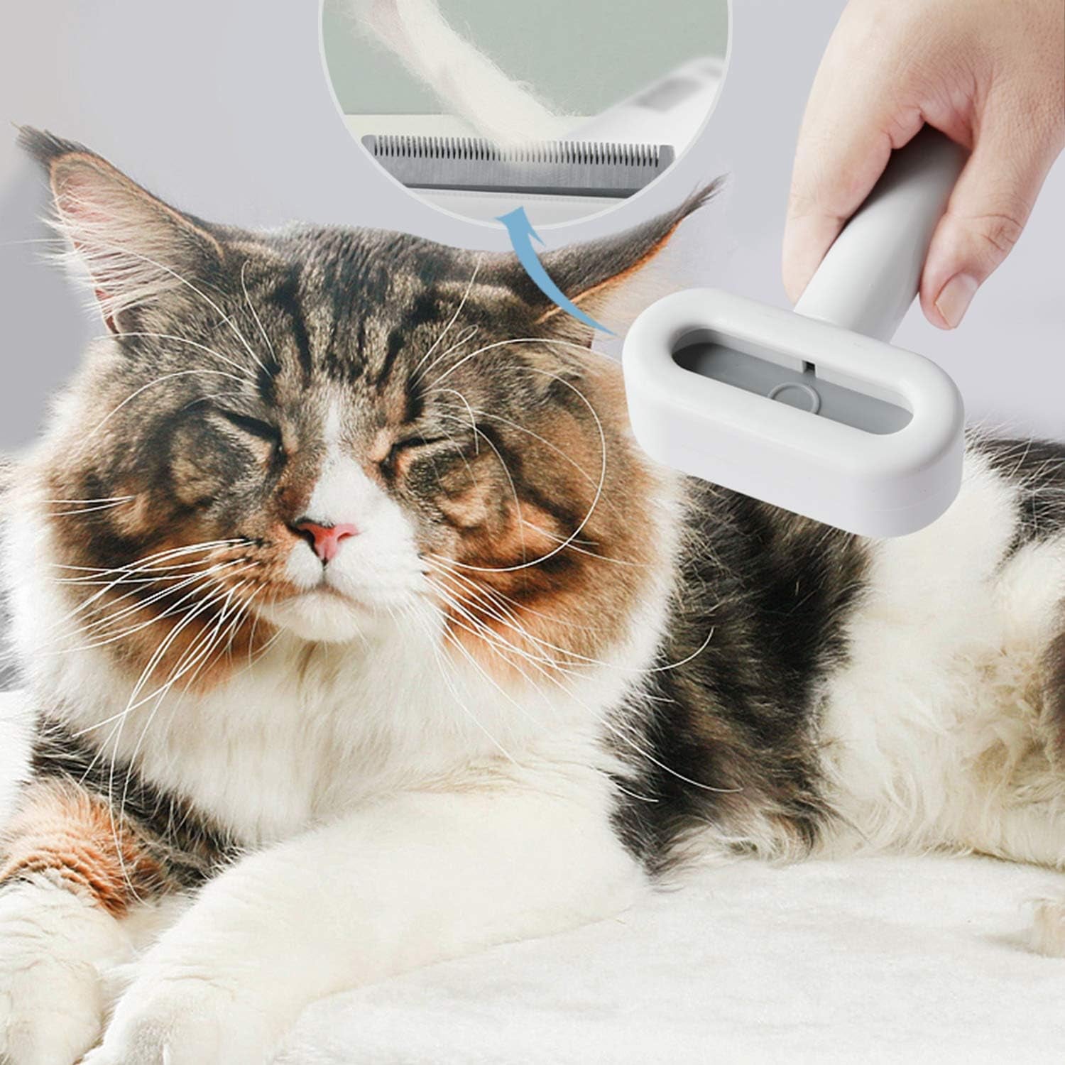 Deshedding Dogs Brush Grooming Tool Safe Retractable Anti-Rusty Stainless Steel Comb Teeth without Hurting Remove Loose Hair and Tangled Hair Dog Brush for Long Coat Dogs