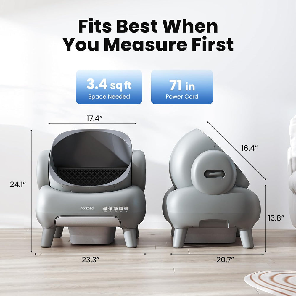 M1 plus Open-Top Self-Cleaning Cat Litter Box, Automatic Cat Litter Box with APP Control, Odor-Free Waste Disposal Includes Trash Bags