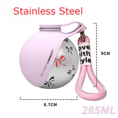 Small Dog Water Bottle 285ML Stainless Steel/Petg Convenient Dog Drink Dispenser Puppy Travel Portable Water Bowl