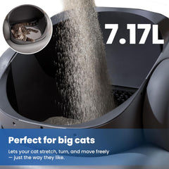 M1 plus Open-Top Self-Cleaning Cat Litter Box, Automatic Cat Litter Box with APP Control, Odor-Free Waste Disposal Includes Trash Bags