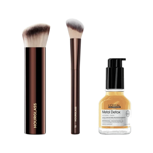 The Get Ready Set - Hourglass Brush Duo + L'Oreal Metal Detox Hair Oil