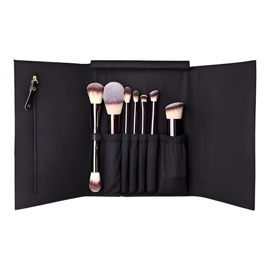 Hourglass Vegan Travel Brush Set - 7 Brushes with Vegan Leather Roll